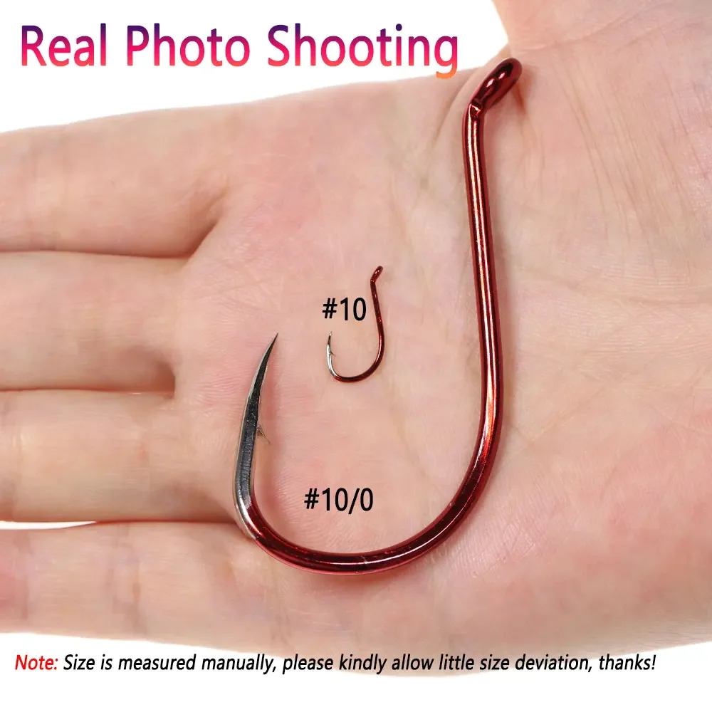 Bimoo-gancho luminoso de pico de pulpo, accesorio resistente a agua dulce y salada, UV Offset, punto extralargo, #10 ~ #10/0 - imagen 5