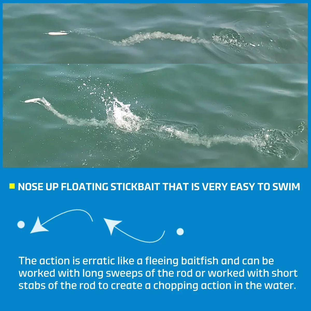 NOEBY Blue Vortex Stickbait 160mm 46g lápiz flotante acción rodante cebo duro Artificial agua salada atún GT señuelo de pesca - imagen 5