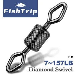 FishTrip giratorio con ojo de diamante, pesca de alta resistencia, agua salada, elimina el giro de línea