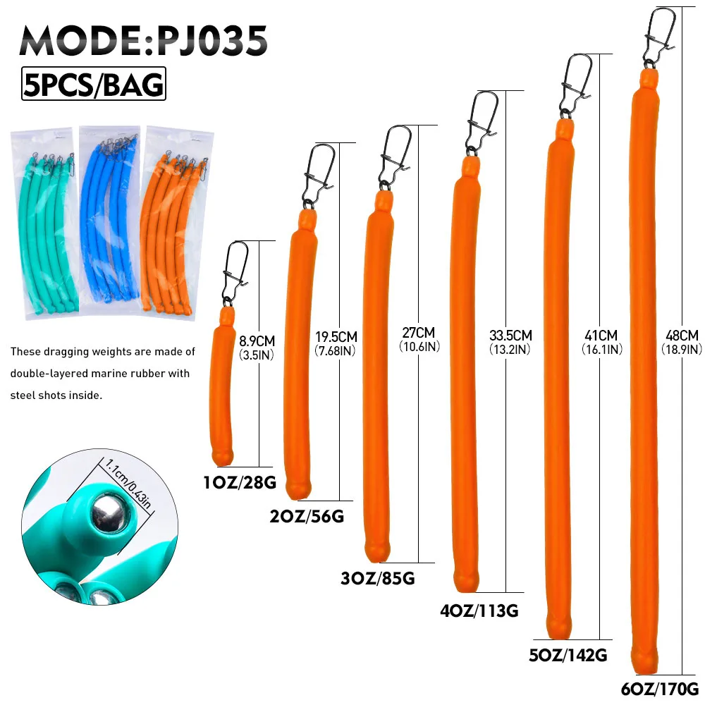 Proberos - Juego de 5 Pesas de Arrastre para Pesca de Bagre, Plomada de Pesca sin Enredos para Pesca de Arrastre - imagen 3