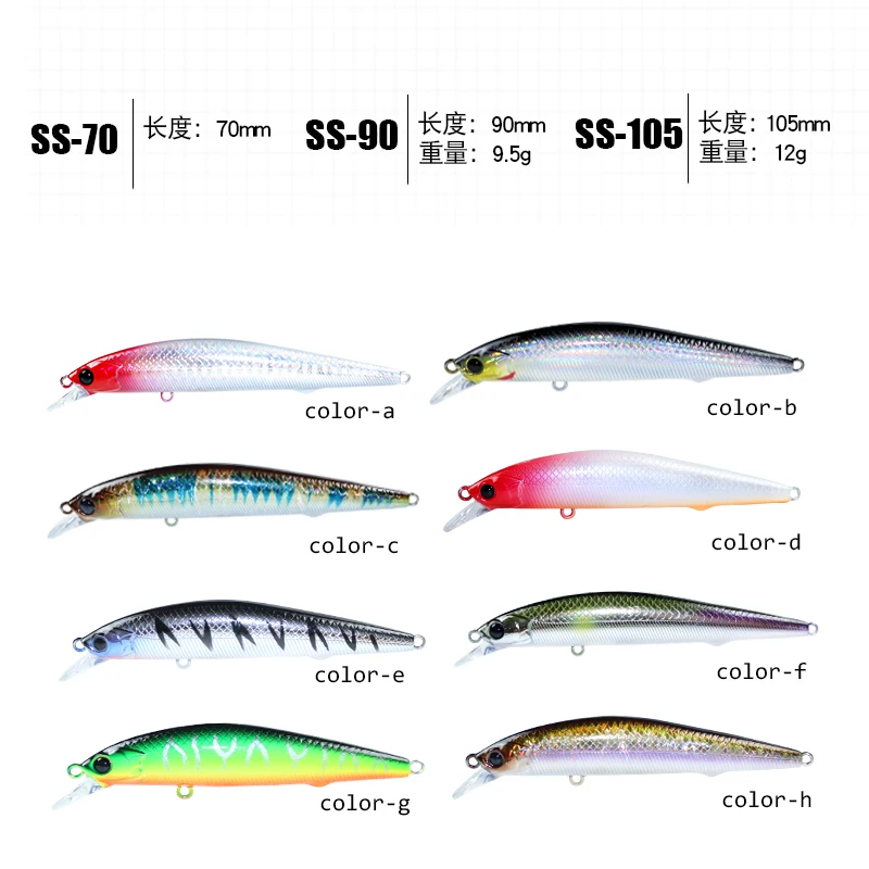 Señuelo de pesca duro, 1 piezas, 70mm, 6,5g, 90mm, 9,5g, 105mm, 12g - imagen 5