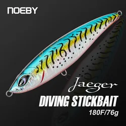Noeby-señuelo de pesca Stickbait de buceo, 180mm, 76g, Wobbler flotante, cebos duros artificiales para GT, atún, Kingfish, señuelo de pesca de agua aplana