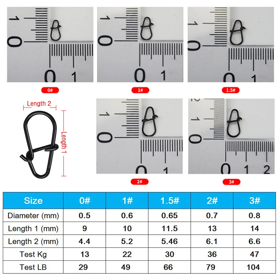 50 Uds. Broches Crankbait de acero inoxidable Duo Lock señuelo broches cambio rápido Clips de pesca Clips de velocidad rápida conector de gancho a presión - imagen 2
