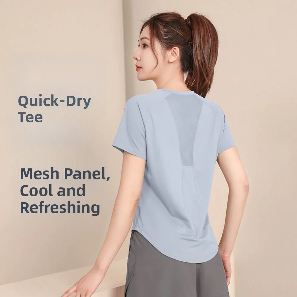 Ropa para correr profesional de manga corta, tela transpirable, Material de secado rápido, ropa de Yoga, ajuste cómodo y ligero - imagen 2