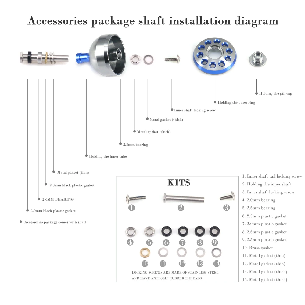 DEUKIO nuevo DIY 33MM perilla de agarre de carrete de pesca de Metal para S/D y otras marcas accesorios de modificación de carrete de Baitcasting giratorio - imagen 4