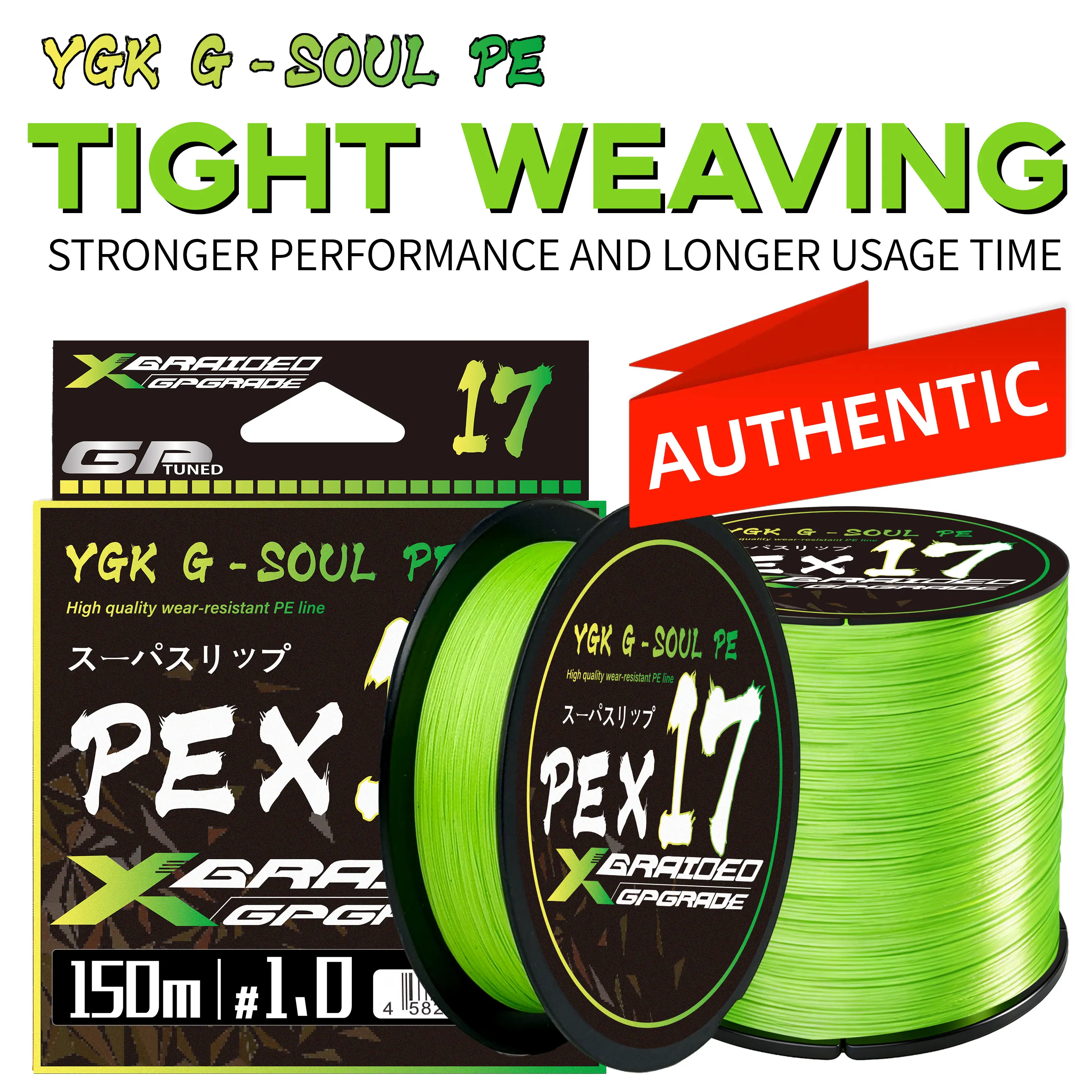 YGK G-Soul X17 – Hilo trenzado PE 17 hebras multifilamento - imagen 3