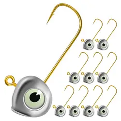 Anzuelos Jig Head con Ojos 3D para Pesca en Agua Dulce - Metal Duro con Púas