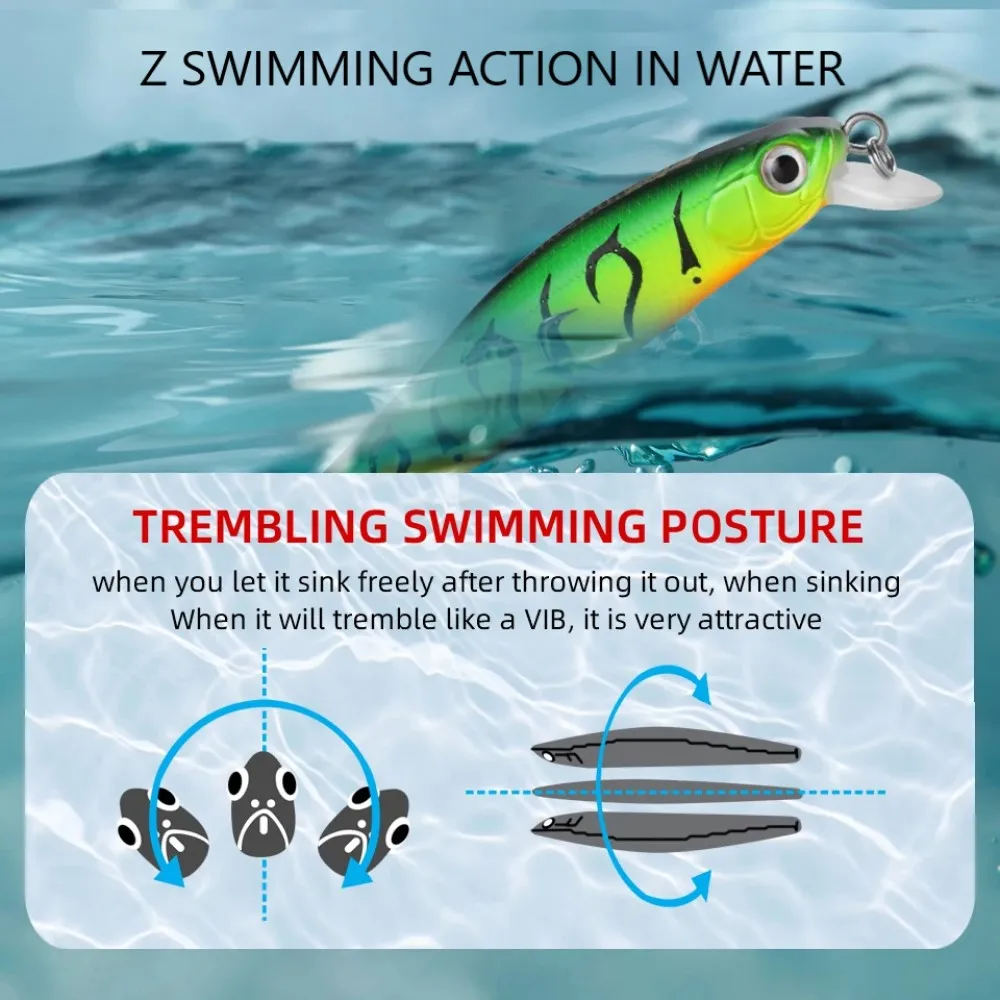 TSUYOKI Rival 70S Minnow Wobbler señuelo de pesca silencioso 70mm 5,5g Jerkbaits magnéticos cebo de hundimiento lento ZipBaits Rigge 70 señuelos de lubina - imagen 3