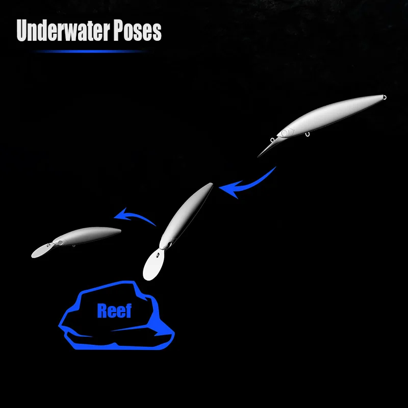 EWE 2025 nuevo MANHUN profundo flotante MINNOW 31g 140mm profundidad de buceo 2,0-2,5 m Offhore Trolling señuelo de pesca de agua de mar - imagen 4