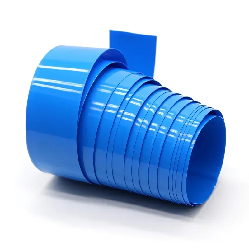 Paquete de batería de tubo termorretráctil de PVC 18650, ancho azul 29,5mm ~ 300mm, película de protección aislada, funda de litio, funda de Cable - imagen 4