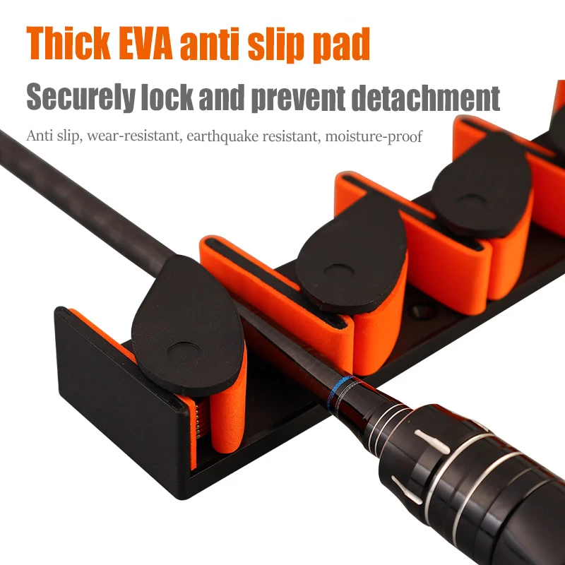 Estante de almacenamiento para postes montado en la pared, soporte para caña de pescar, todo para equipos de pesca, suministros de pesca de carpa - imagen 2