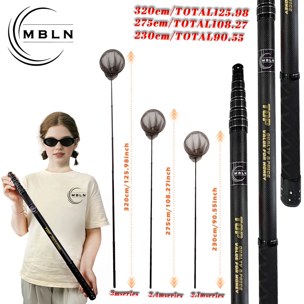 Salabardo carbono MBLN – 40 cm colapsable, ultraligero y ajustable - imagen 4