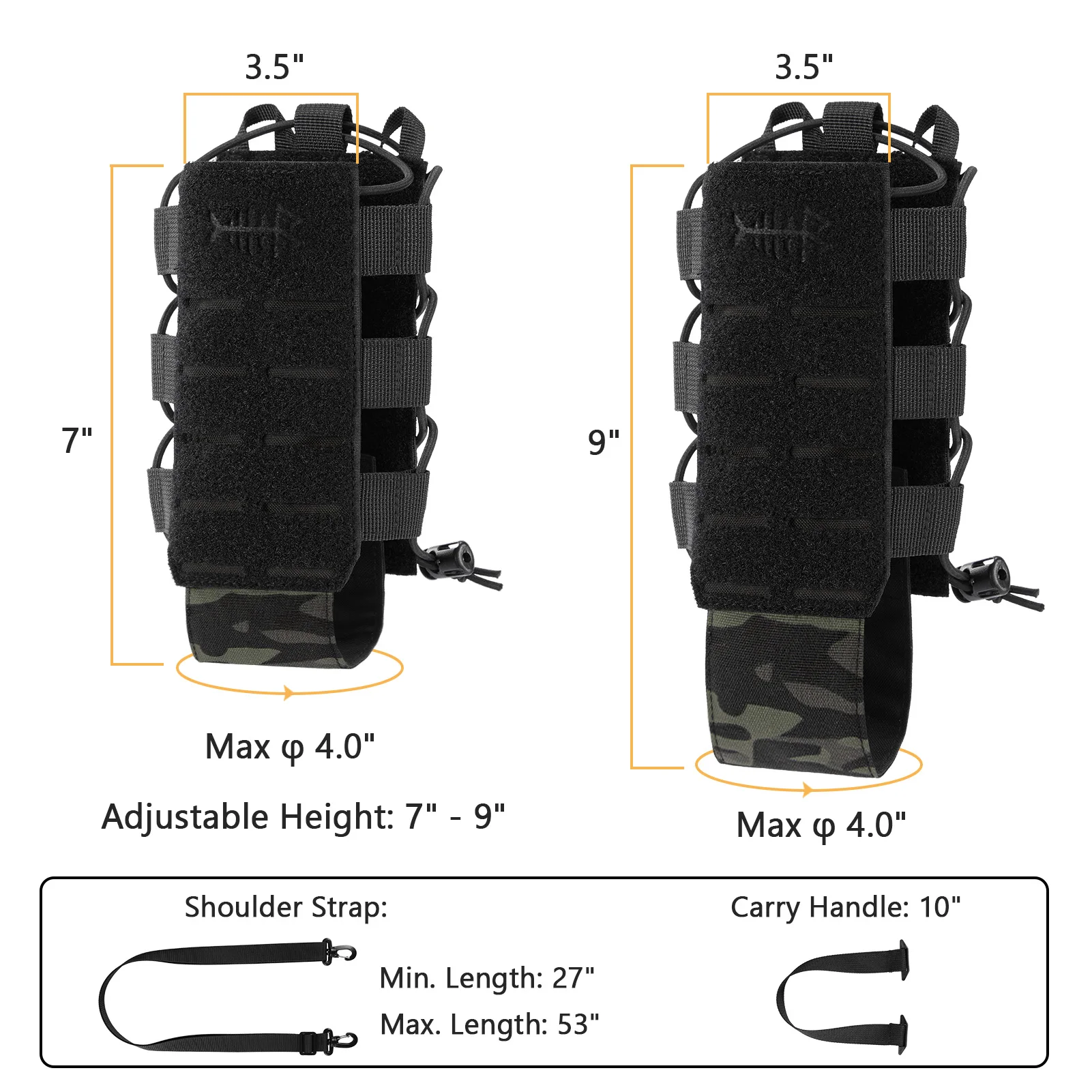Bolsa portabotellas BASSDASH MOLLE con correa modular