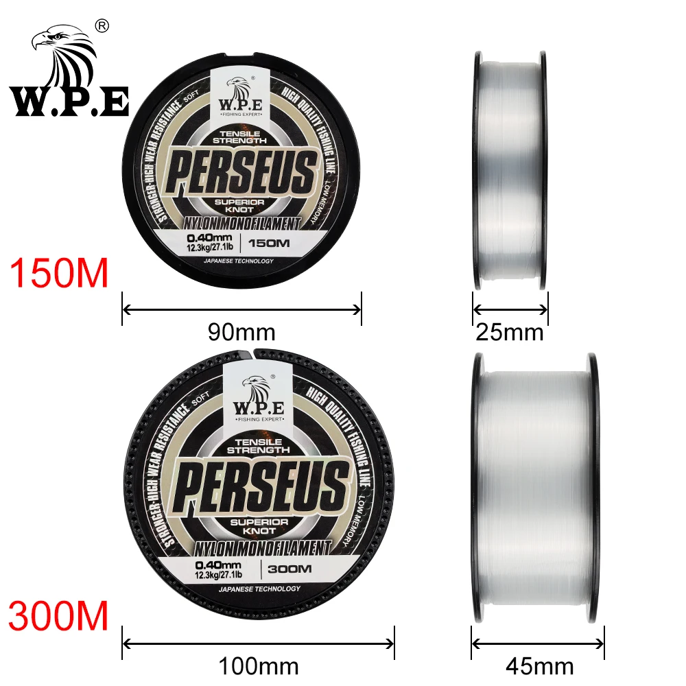 W.P.E 150m PERSEUS Nylon Fishing Line Monofilament 0.20mm-0.50mm 6.8lb-38.7lb Resistance Bass Carp Fishing Line Fishing Tackle - imagen 3