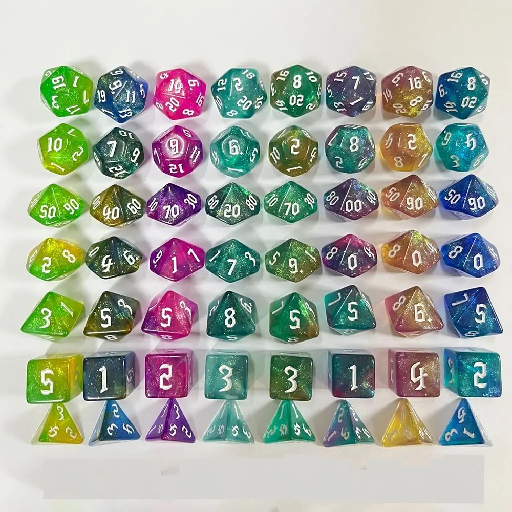7 unids/set 7-Die juego de mesa dados DND colores dobles juego de fiesta dados poliédricos acrílico D4 D6 D8 D10 D12 D20 dados de juego TRPG DND - imagen 2