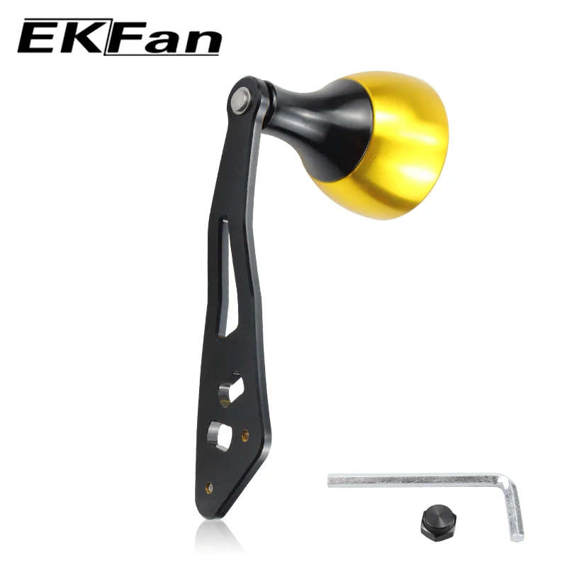 EKfan-mango de pesca de aleación de aluminio CNC Proces 95MM con perilla de Metal de 30MM, adecuado para Baitcasting DAI & SHI - imagen 4