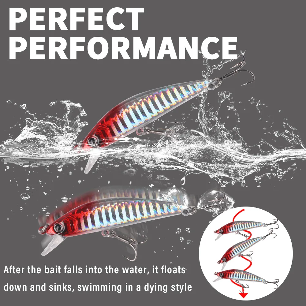 Señuelos de Pesca de pececillos, 1 piezas, 5g, 7,5g, Jig, Wobblers de hundimiento, cebo duro, Crankbait Artificial, Pesca - imagen 4