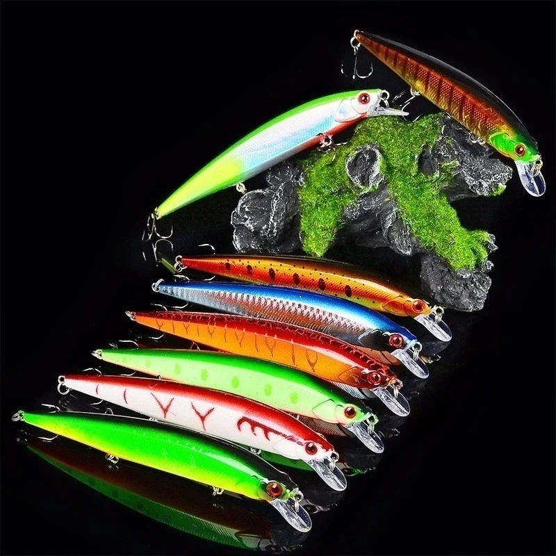 8 Uds Minnow señuelo Wobbler Swimbait carpa aparejos de pesca gancho Crankbait Jerkbait - imagen 2