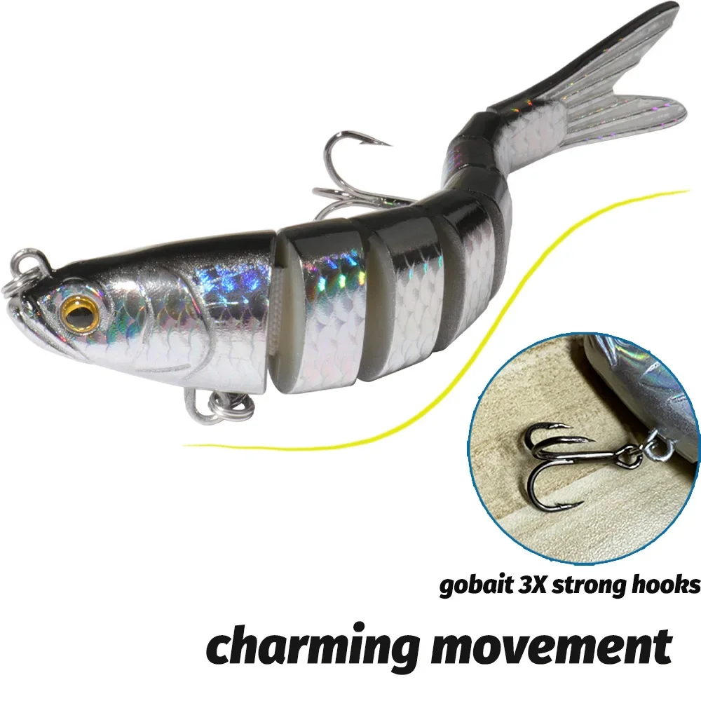 GOBAIT Swimbait 11g 16g 27g señuelo multiarticular segmento biónico de hundimiento lento Pesca lubina anzuelo triple aparejos de Pesca de carpa cebo duro - imagen 4
