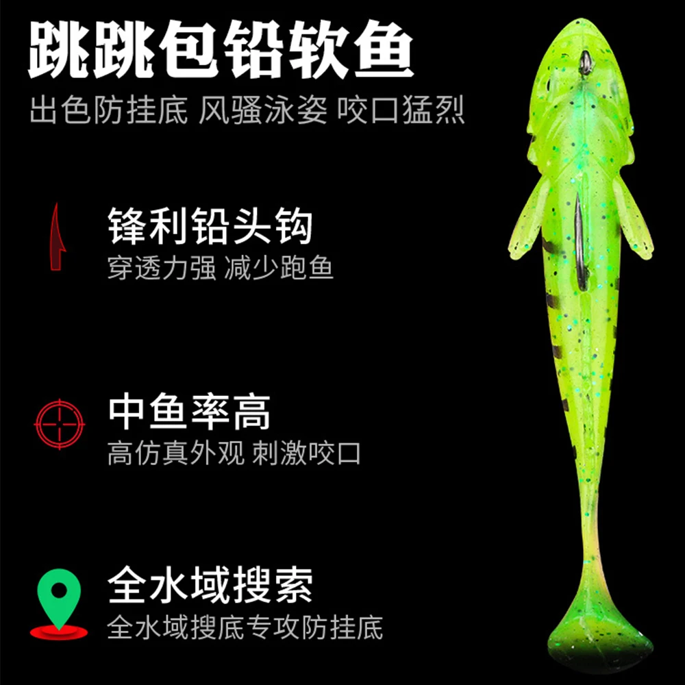 Cebo de Goby vivo de 1/3 piezas, 5g y 15g, cola de paleta de pesca de agua salada, señuelos de sábalo suave, pececillos de silicona, Wobblers, cebo Artificial, Jigs de lubina - imagen 4