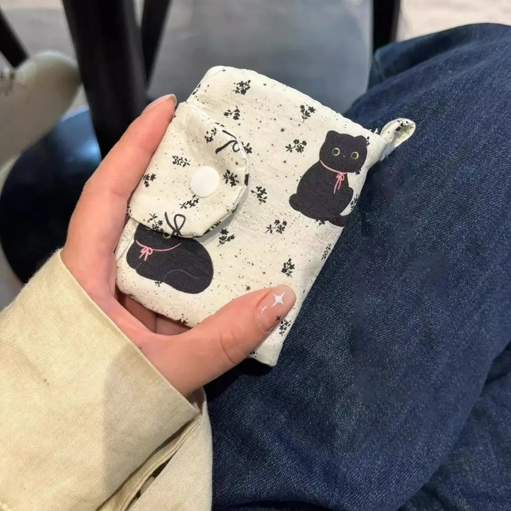 Monedero informal de lona con forma de Animal, monedero multicapa con gato/oso/ambino, Mini tarjetero de dibujos animados para auriculares - imagen 4