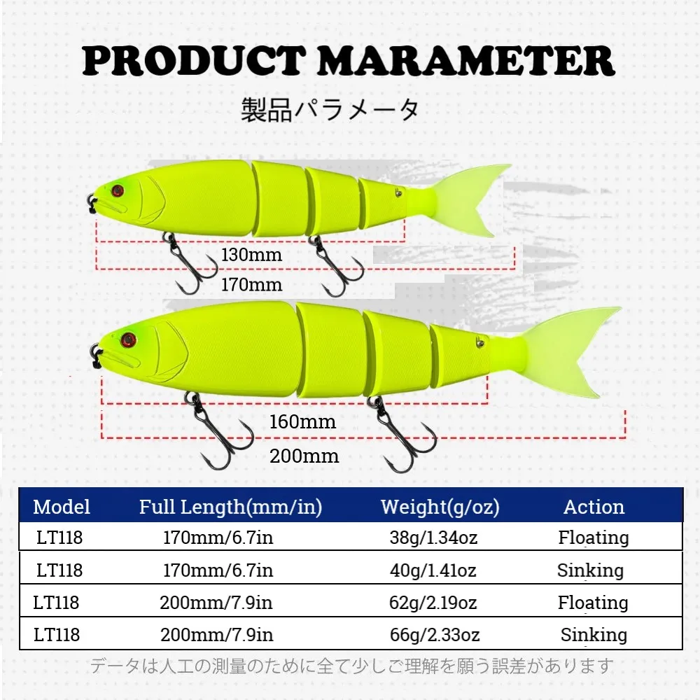 2024 Swimbaits 170mm 200mm Balam señuelo de pesca cebo de natación articulado flotante hundimiento cebo duro gigante para cebo grande lubina señuelo - imagen 3
