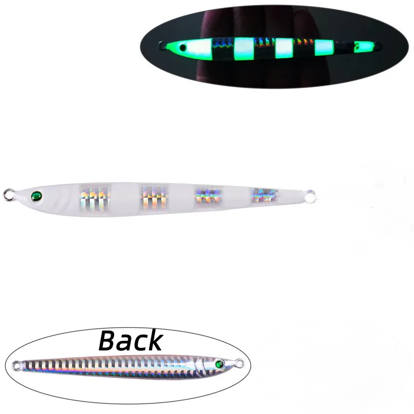 Señuelo de cuchara de Jigging lento de Metal, 1 Uds., 60g, 80g, 100g, 150g, señuelo de pesca profesional de calidad, plantilla oceánica, cuchara, cebo de curricán - imagen 4