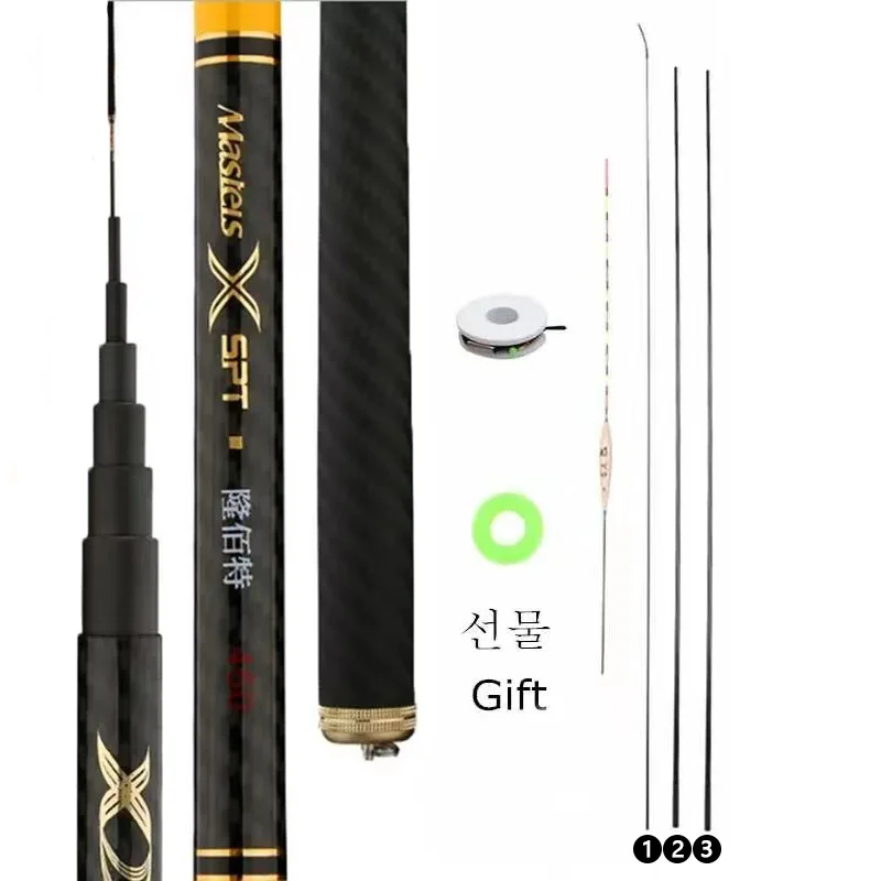 Caña de pescar de alto carbono, súper ligera, dura, 3,6 m, 4,5 m, 5,4 m, 6,3 m, 7,2 m, 8m, cañas de pescar de agua dulce de mano para verano - imagen 3