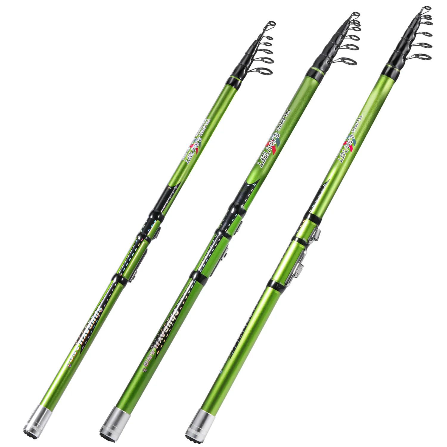 Sougayilang Rock Fishing Rod Small FRP Soft Tail 3.6/3.9/4.2m Spinning Fishing Pole Telescopic Short Joint Long Range