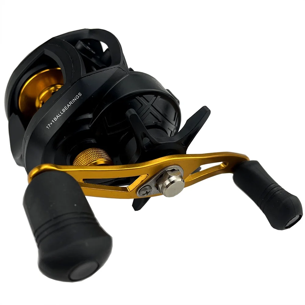 Max Drag Pwoer-carrete de Baitcasting de 8kg con fuerte sistema de frenado magnético y 17 + 1BB 7,2: 1 para una fundición más suave y larga