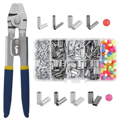Kit de Crimpado para Pesca con Alicates, Mangas de Acero y Cuentas