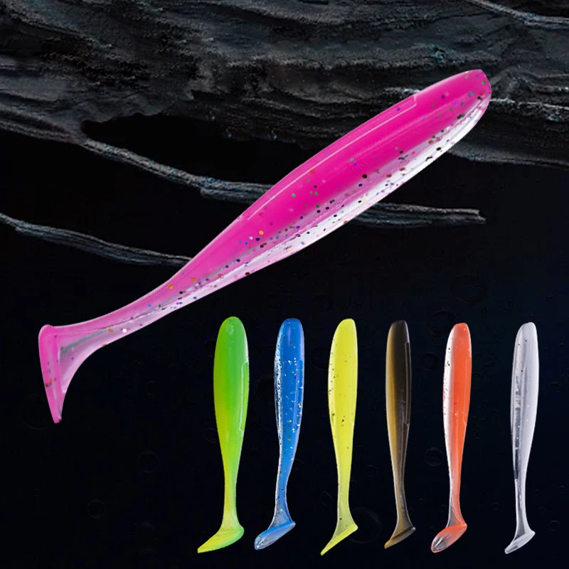 Sea Yolo-señuelo de pesca suave con cola en T, aparejos artificiales de doble Color para pesca de carpa, 5,5 cm/6,2 cm/7,2 cm, 50 unids/lote por paquete - imagen 2