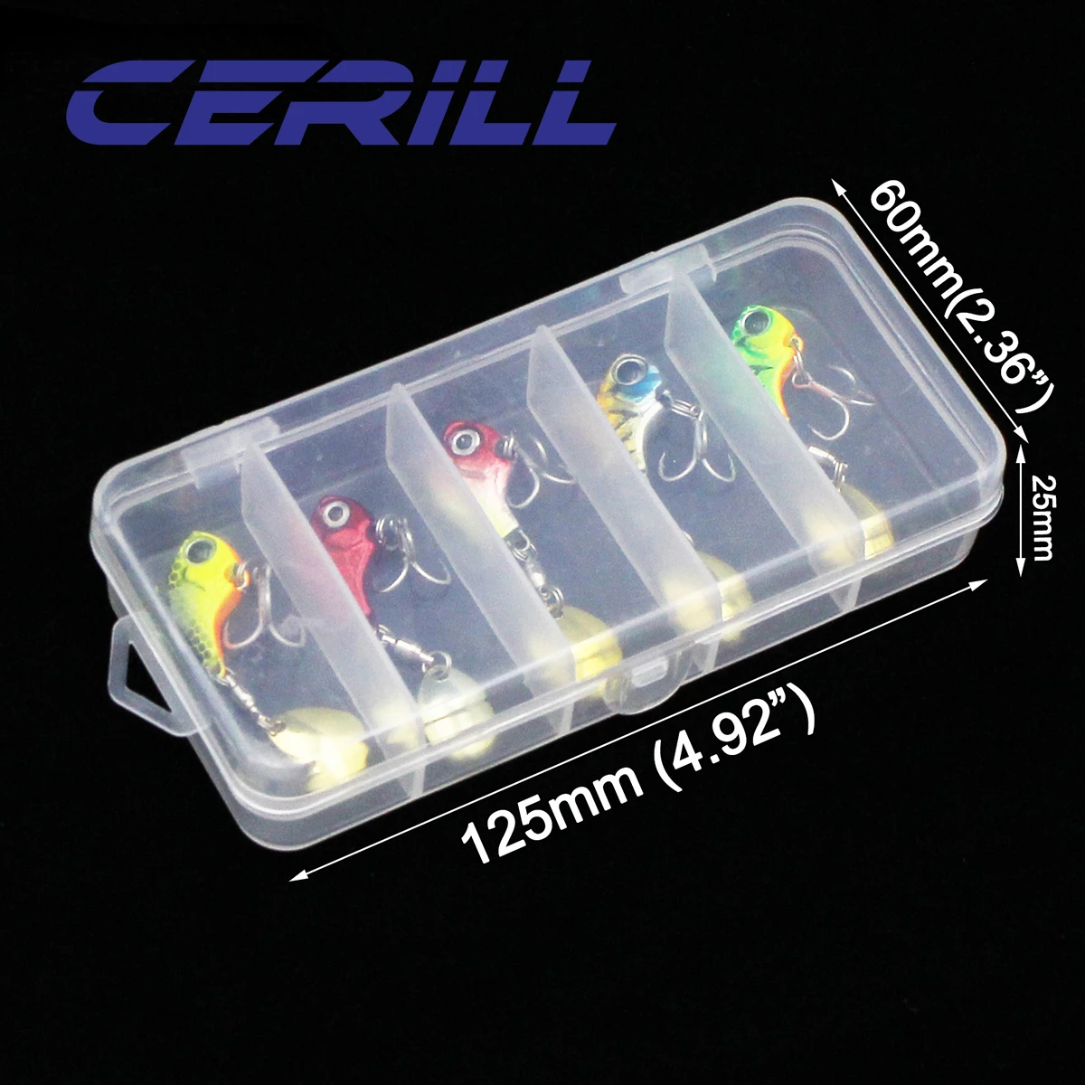 Ceril-señuelo de pesca giratorio de equilibrio, cuchara de Metal, VIB, vibración de lentejuelas, cebo duro, lubina Artificial, Swimbait, 5 piezas/kit, 7g - imagen 3