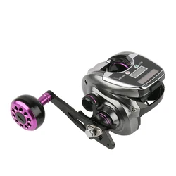 Carrete DEUKIO 6+1BB baitcasting con contador de línea LED