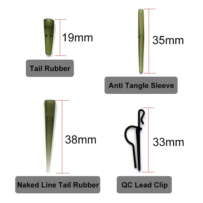 30pcs Carp fishing Accessories D Rig kickers hooks line aligners sleeve anti tangle sleeve for hair ronnie rigs end tackle - imagen 3
