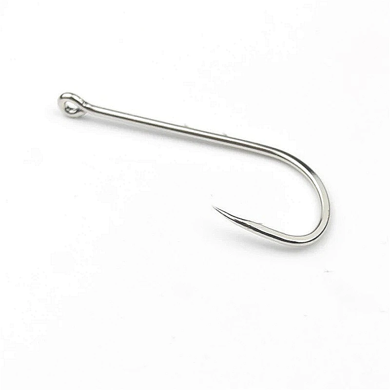 100 Uds anzuelos de pesca anzuelo afilado de acero al carbono con púas traseras adecuado para camarones lombriz señuelo suave larva anzuelos para pesca en la playa - imagen 3