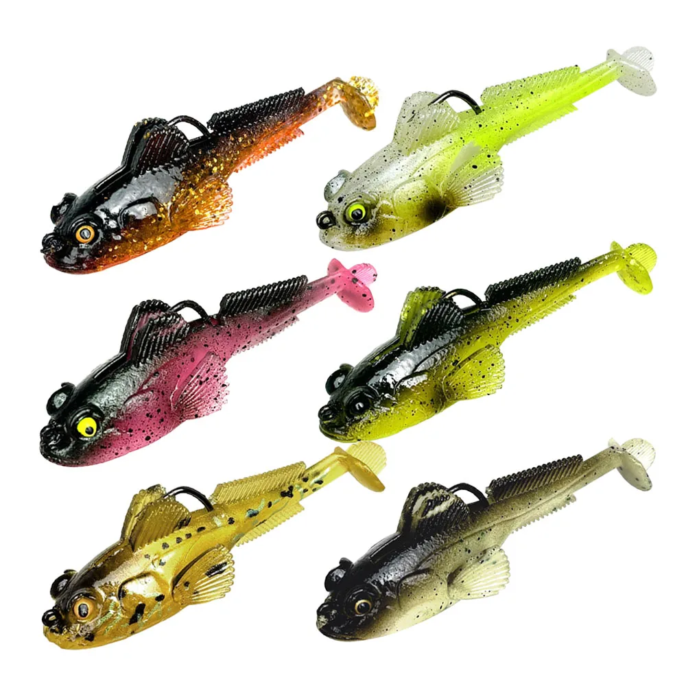 1/3/6 Uds Goby señuelo Jig gusano Wobbler señuelo de Pesca 7,5 cm 18g cebo suave de silicona para Lucio Shad Swimbait Pesca - imagen 3