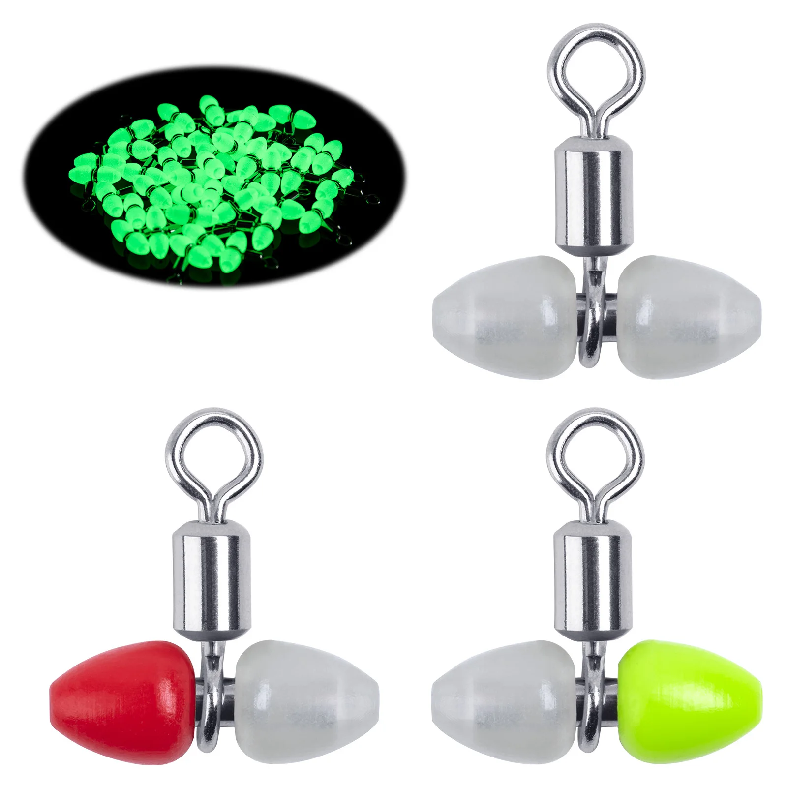 Goture Trifurca Giratoria con Cuentas Luminosas T – Pesca Mar - imagen 4