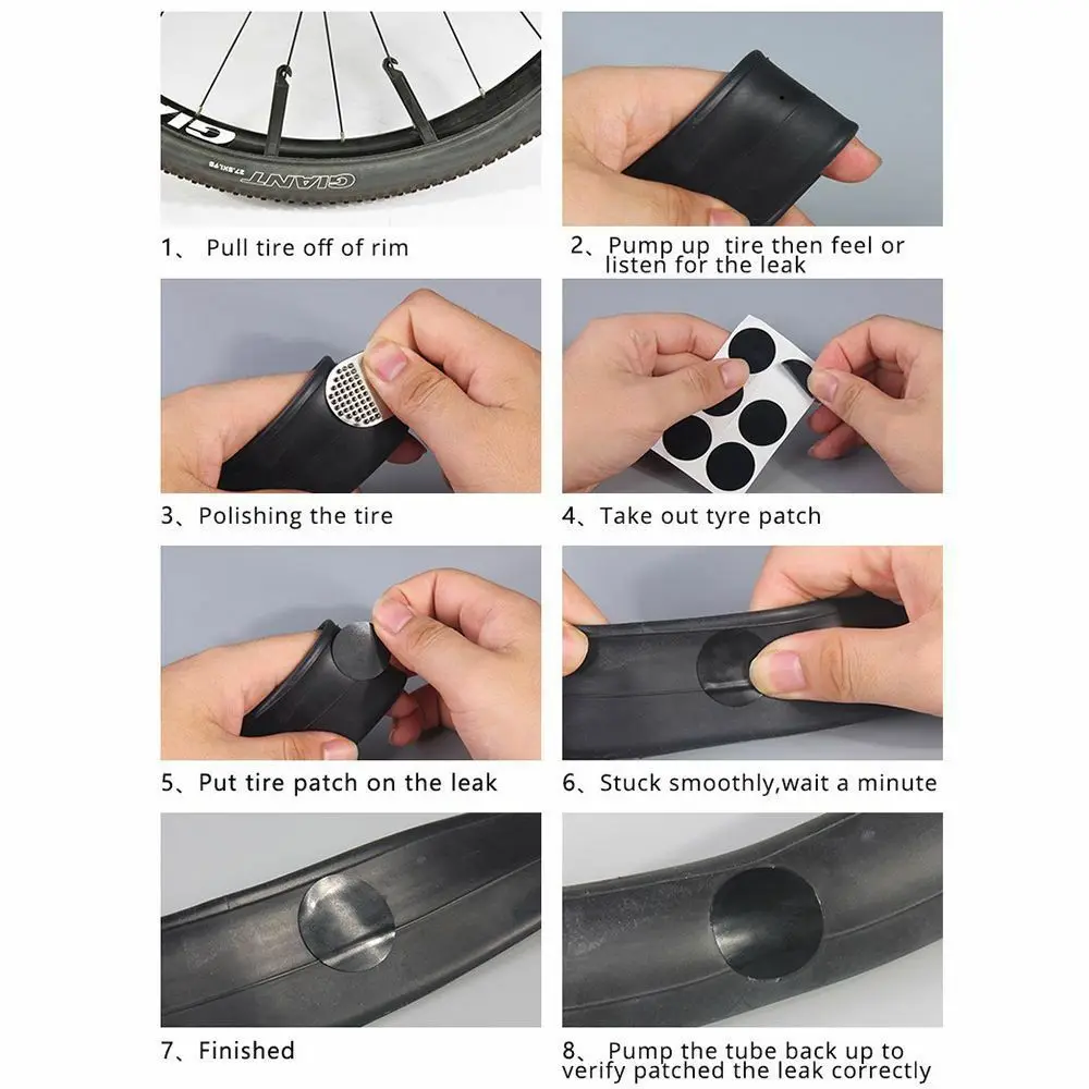 Parche de tubo interior de bicicleta de goma ultrafina, Parche de neumático, herramientas de reparación de bicicleta sin pegamento - imagen 2