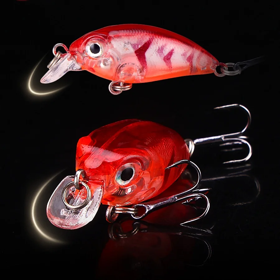 Señuelo de pesca con manivela, cebo duro Artificial, Wobblers brillantes, 3,7 cm/2,6g, Mini señuelos de corriente de pececillo, lote de 5 piezas en oferta - imagen 5