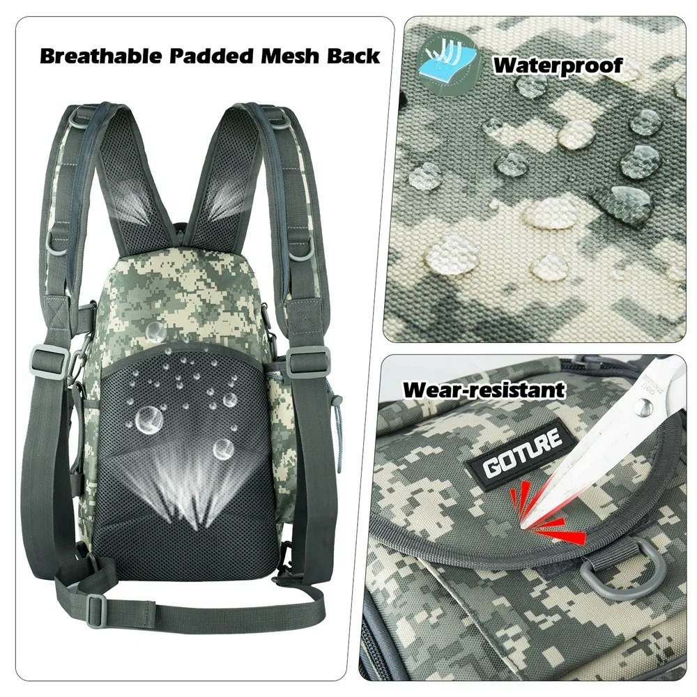 Goture Mochila pesca impermeable – Nailon transpirable para aparejos - imagen 2
