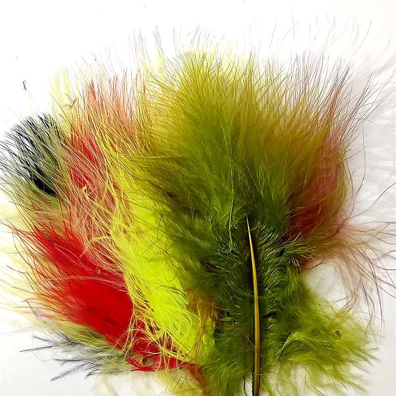 50 Uds. De plumas seleccionadas, plumas para atar moscas de marabú de pavo para tejón de lana, serpentina de sanguijuela, materiales para atar moscas - imagen 4