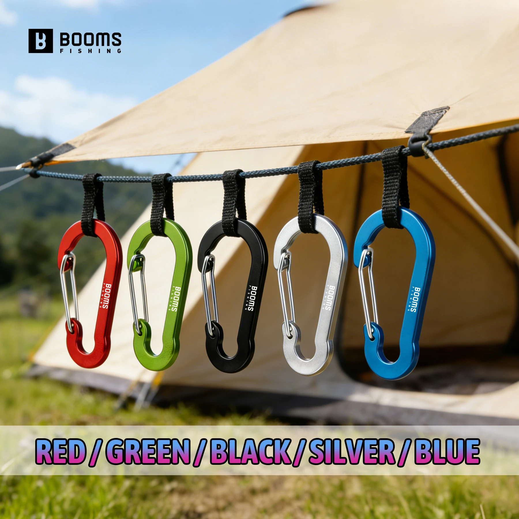 Mosquetones Booms Fishing CC1-30 de aleación 5 cm con cierre seguridad para pesca - imagen 4