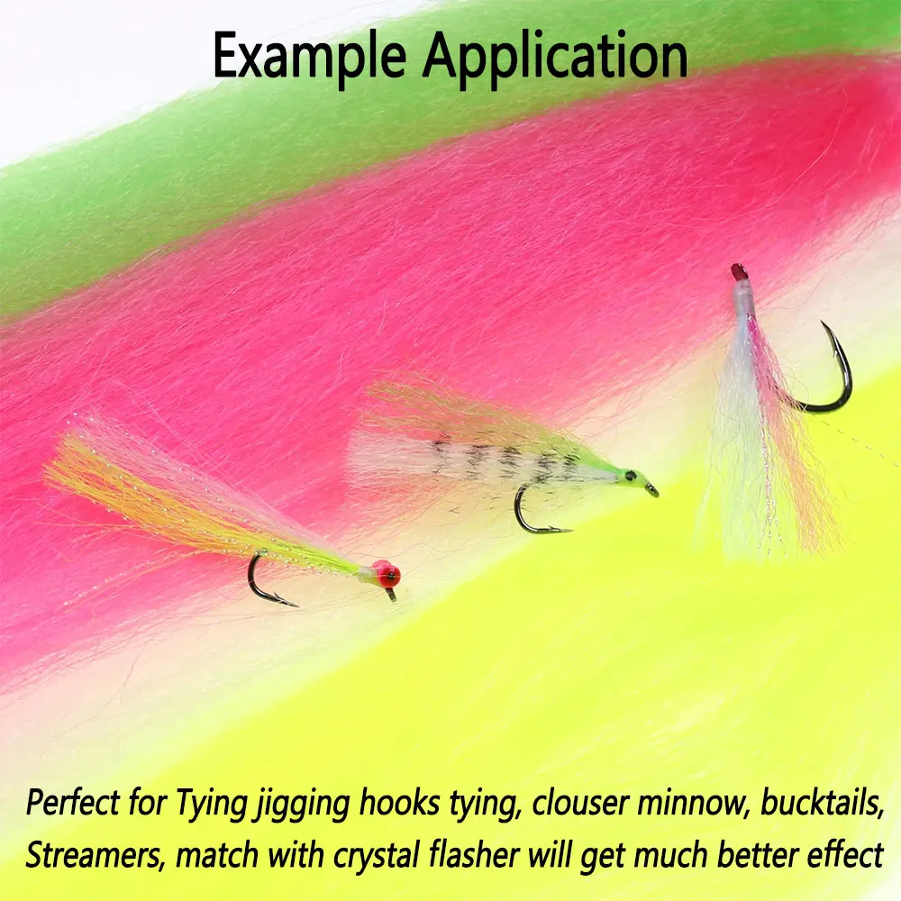 Bimoo-Material de atado de moscas de pelo de fibra sintética, para serpentina, cola de pez amarillo, cebo, plantilla de agua salada, fabricación de ganchos - imagen 5