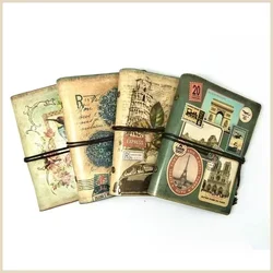 Cuaderno vintage piel PU para escribir – Agenda creativa papel Kraft
