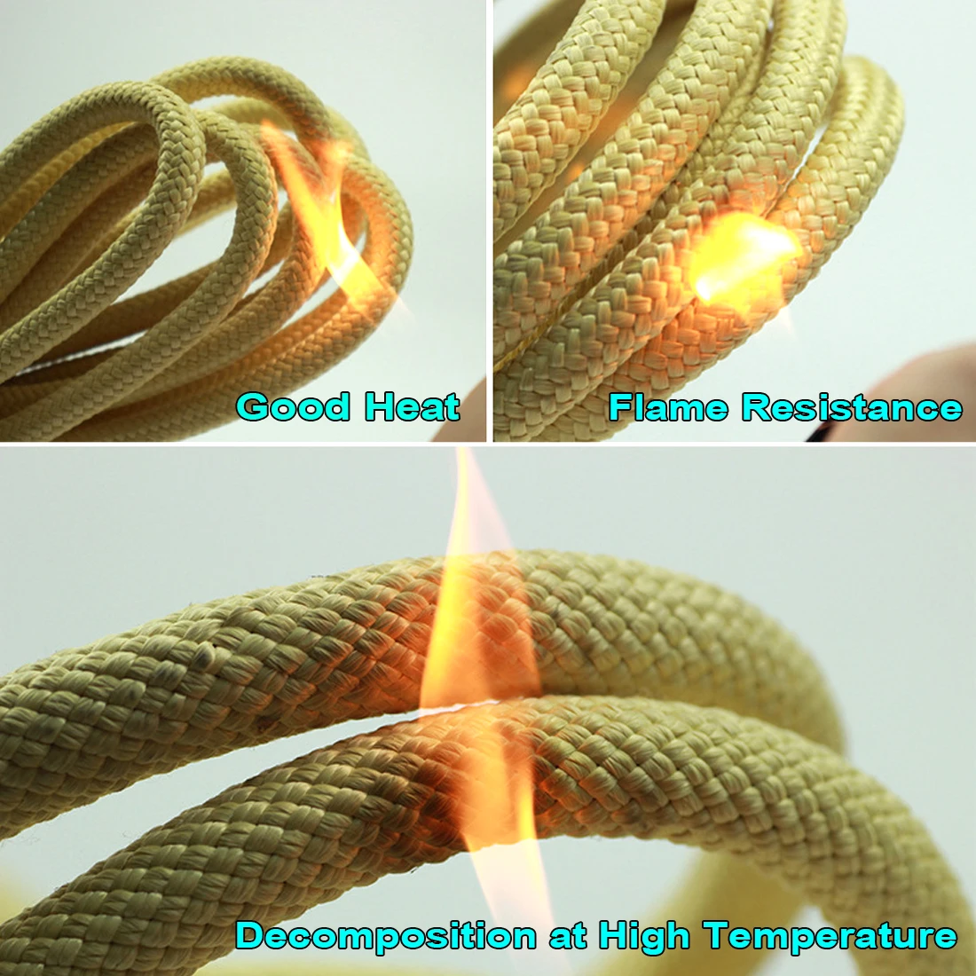 Resistencia al fuego de la cuerda de Kevlar