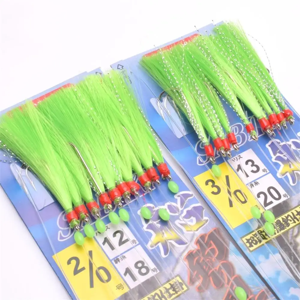 Anzuelos Assist de cuerda verdes y blancos para pesca en barco - imagen 2