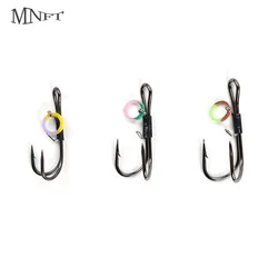 MNFT 10 Uds anzuelos de pesca dobles 3 tamaños soporte para camarones vivos anzuelo cebo andador anzuelos circulares para pesca con cebo vivo