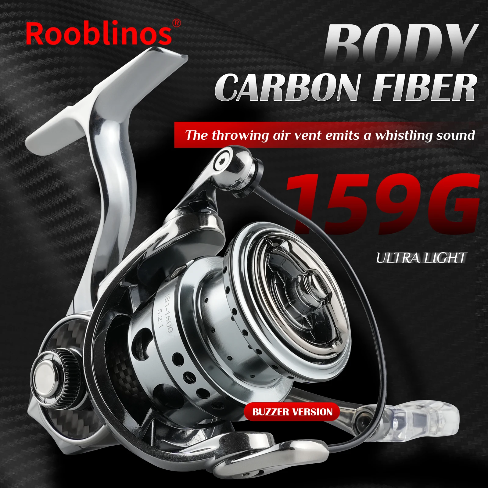 ROOBLINOS IS nuevo carrete de pesca ligero de fibra de carbono 6 + 1 BB izquierda derecha recuperar carrete de aluminio