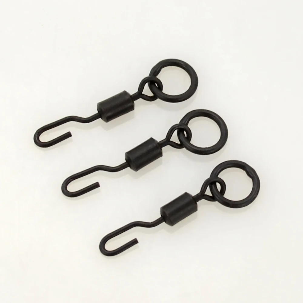 20 piezas broches giratorios para pesca de carpa con anillo sólido gancho de pesca de cambio rápido accesorios giratorios AE008 - imagen 5